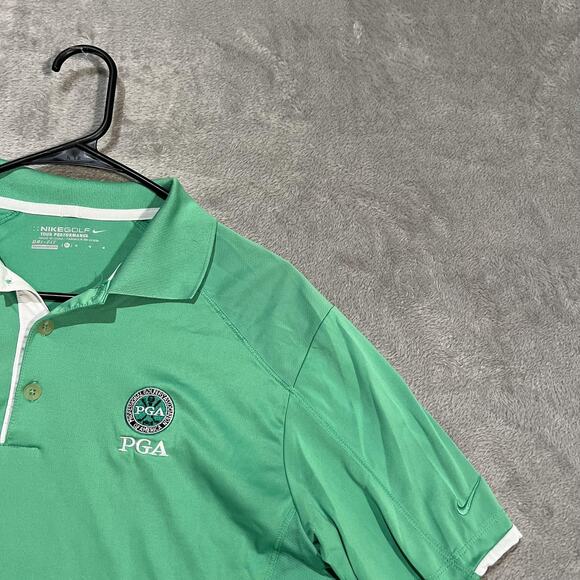 Nike Golf Polo Shirt Mens Medium Green Tour Performance Dri-FIT PGA Swoosh - Picture 3 of 8